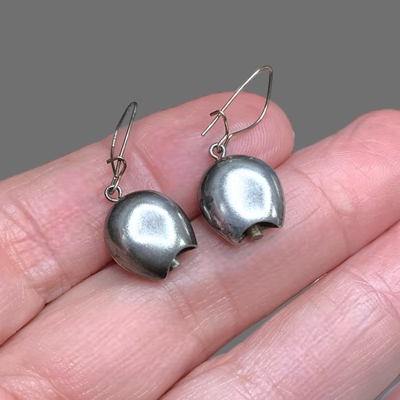 🌺Vintage Sterling & Enamel Bell Earrings - Picture 4 of 13